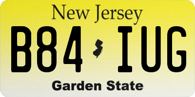 NJ license plate B84IUG