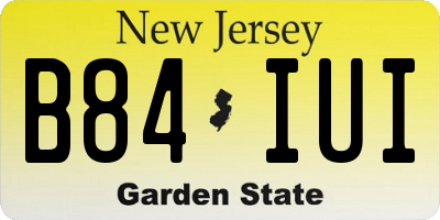 NJ license plate B84IUI