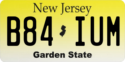 NJ license plate B84IUM
