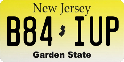NJ license plate B84IUP