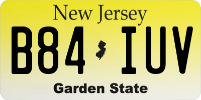 NJ license plate B84IUV