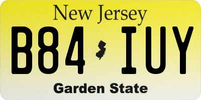 NJ license plate B84IUY