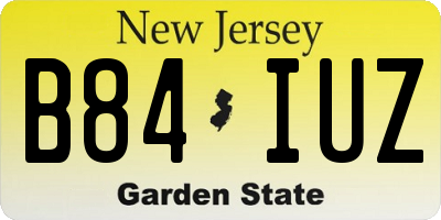 NJ license plate B84IUZ