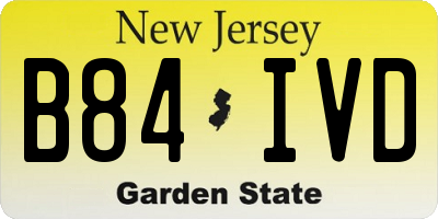 NJ license plate B84IVD