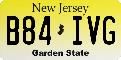 NJ license plate B84IVG