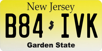 NJ license plate B84IVK