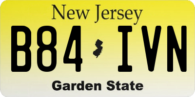 NJ license plate B84IVN