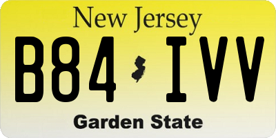 NJ license plate B84IVV