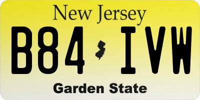 NJ license plate B84IVW