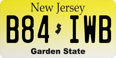 NJ license plate B84IWB