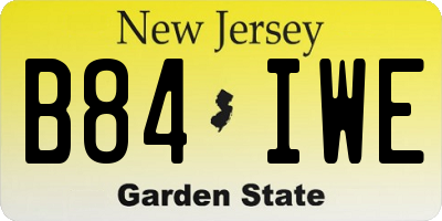 NJ license plate B84IWE