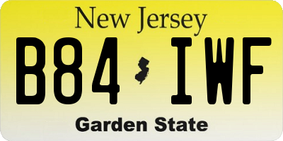 NJ license plate B84IWF