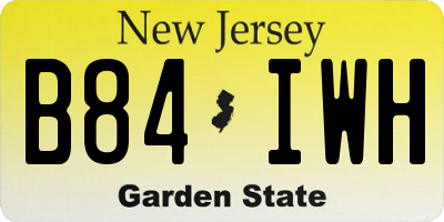 NJ license plate B84IWH