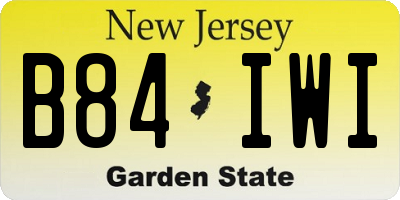 NJ license plate B84IWI