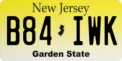 NJ license plate B84IWK
