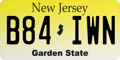 NJ license plate B84IWN