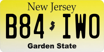 NJ license plate B84IWO