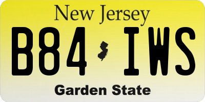 NJ license plate B84IWS