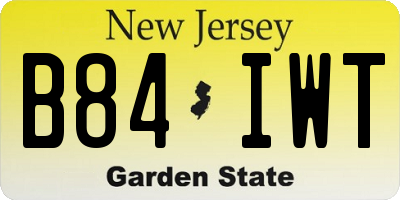 NJ license plate B84IWT