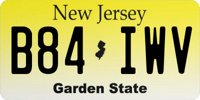 NJ license plate B84IWV