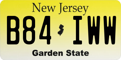 NJ license plate B84IWW