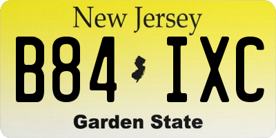 NJ license plate B84IXC