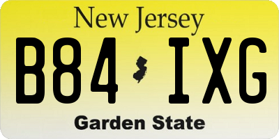 NJ license plate B84IXG