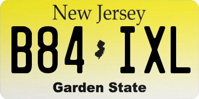 NJ license plate B84IXL