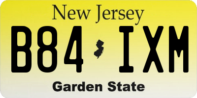 NJ license plate B84IXM