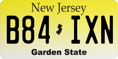 NJ license plate B84IXN