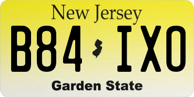NJ license plate B84IXO