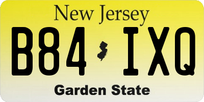 NJ license plate B84IXQ