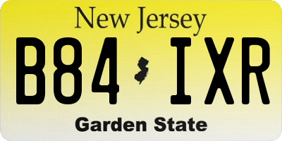 NJ license plate B84IXR