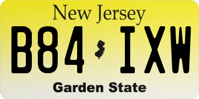 NJ license plate B84IXW