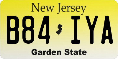 NJ license plate B84IYA