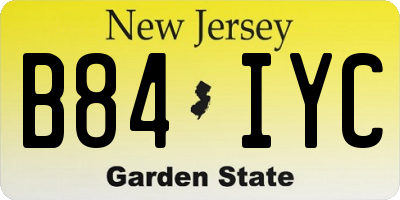 NJ license plate B84IYC