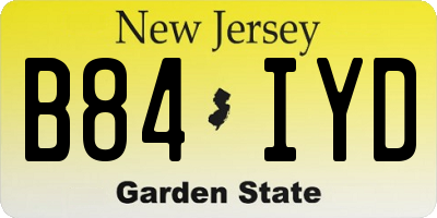 NJ license plate B84IYD