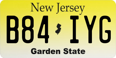 NJ license plate B84IYG