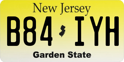 NJ license plate B84IYH