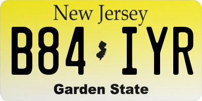 NJ license plate B84IYR