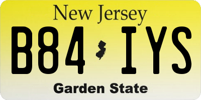 NJ license plate B84IYS