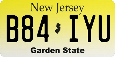 NJ license plate B84IYU