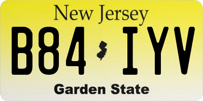 NJ license plate B84IYV