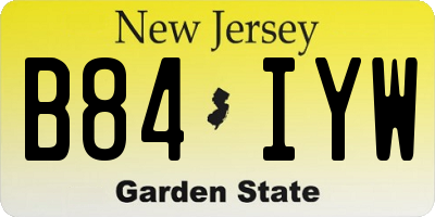 NJ license plate B84IYW