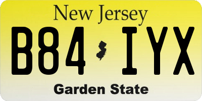 NJ license plate B84IYX