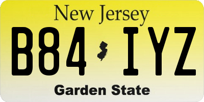 NJ license plate B84IYZ
