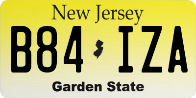 NJ license plate B84IZA