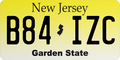NJ license plate B84IZC