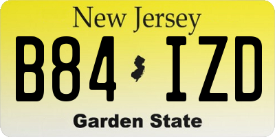 NJ license plate B84IZD