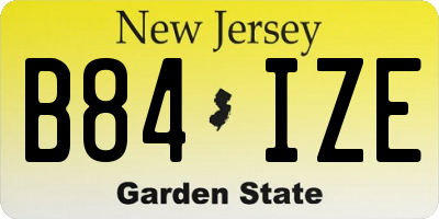 NJ license plate B84IZE